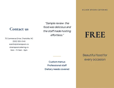 Catering bold brochure template