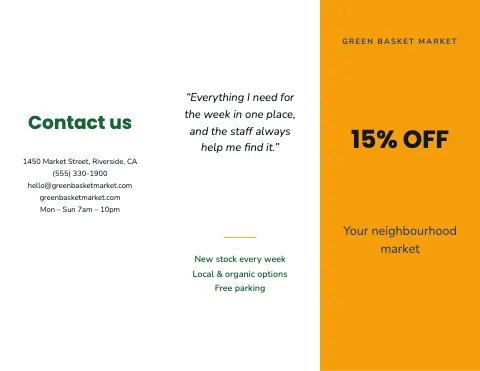 Grocery & market bold brochure template