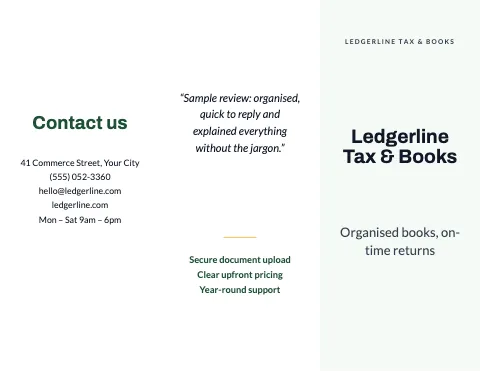 Accounting & tax minimal brochure template