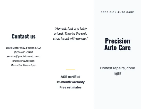 Auto repair minimal brochure template