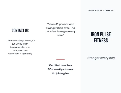 Fitness & gym minimal brochure template