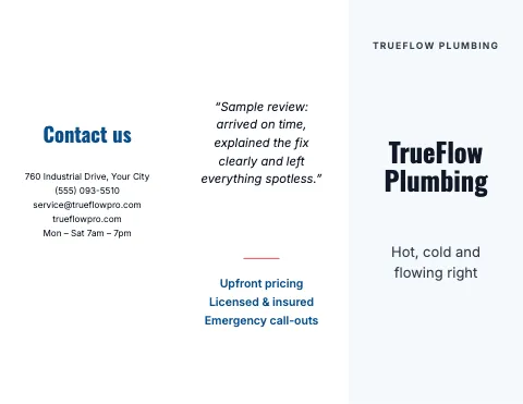 Plumbing & HVAC minimal brochure template