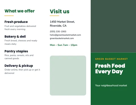 Grocery & market prices & offer brochure template