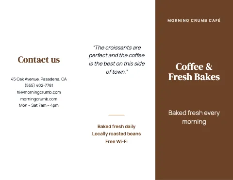 Café & bakery company profile brochure template