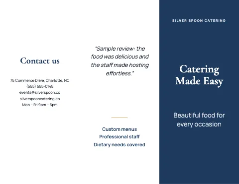 Catering company profile brochure template