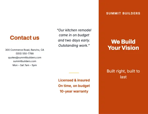 Contractor & construction company profile brochure template