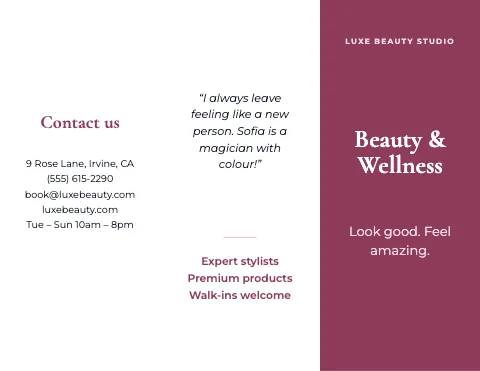 Salon & spa company profile brochure template