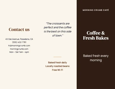 Café & bakery services brochure template