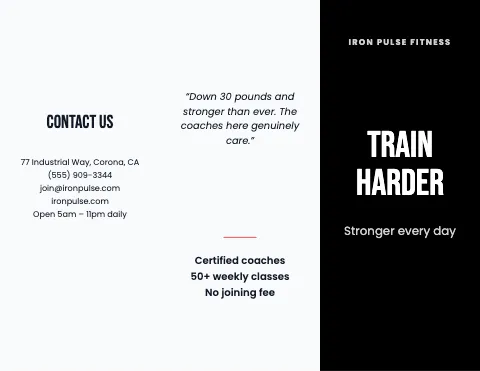 Fitness & gym services brochure template