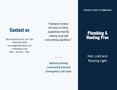 Plumbing & HVAC services brochure template