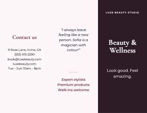 Salon & spa services brochure template