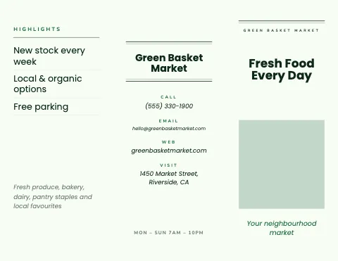 Grocery & market editorial brochure template