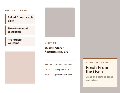 Bakery photo cover brochure template