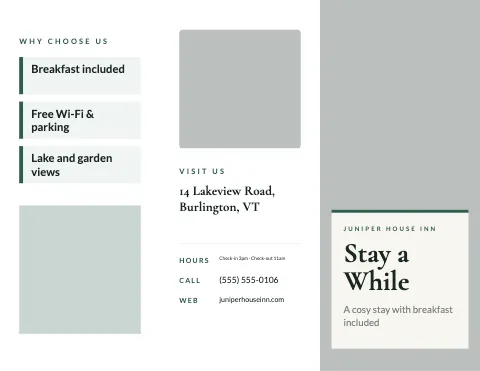 Hotel & B&B photo cover brochure template