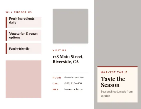 Restaurant photo cover brochure template
