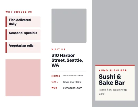 Sushi bar photo cover brochure template