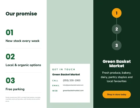 Grocery & market process steps brochure template
