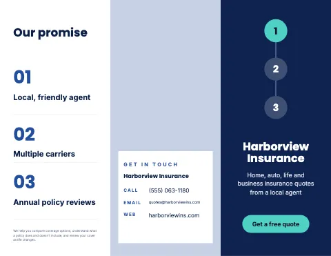 Insurance agency process steps brochure template