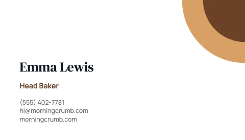 Café & bakery corner business card template
