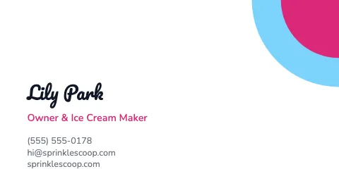 Ice cream shop corner business card template