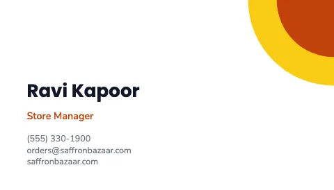 Indian grocery corner business card template