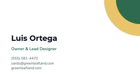 Landscaping corner business card template