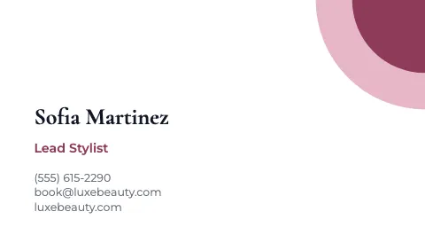 Salon & spa corner business card template