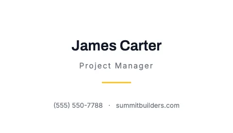 Contractor & construction minimal business card template
