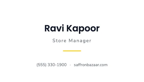 Indian grocery minimal business card template
