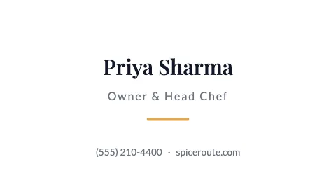 Indian restaurant minimal business card template