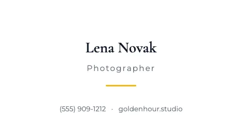 Photography & creative minimal business card template