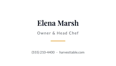 Restaurant minimal business card template