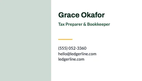 Accounting & tax headshot business card template