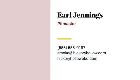 BBQ smokehouse headshot business card template