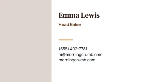 Café & bakery headshot business card template