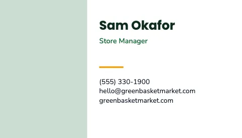 Grocery & market headshot business card template