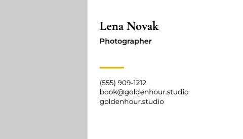 Photography & creative headshot business card template