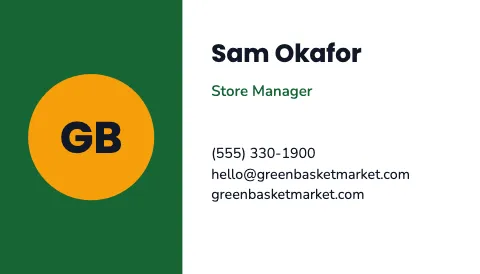 Grocery & market split business card template