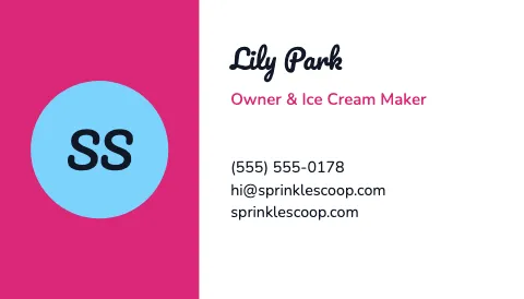Ice cream shop split business card template