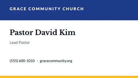 Church & community stripe business card template