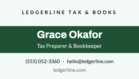 Accounting & tax centre band business card template