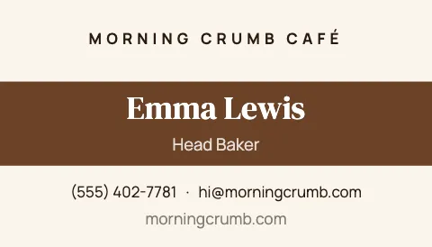 Café & bakery centre band business card template