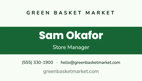 Grocery & market centre band business card template
