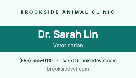 Veterinary clinic centre band business card template