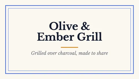 Mediterranean grill double frame business card template
