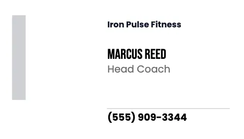 Fitness & gym big initial business card template