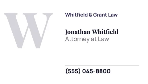 Law firm big initial business card template