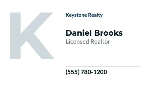 Real estate big initial business card template