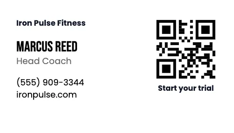 Fitness & gym scan to book business card template