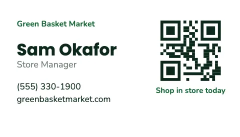 Grocery & market scan to book business card template